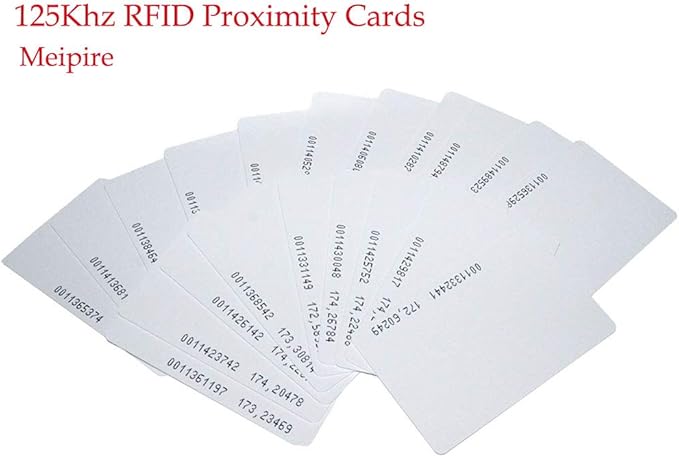 Meikuler 125Khz RFID Proximity Cards, 0.8mm ID Card for Door Entry Access Control System and Attendance, Read only (200)