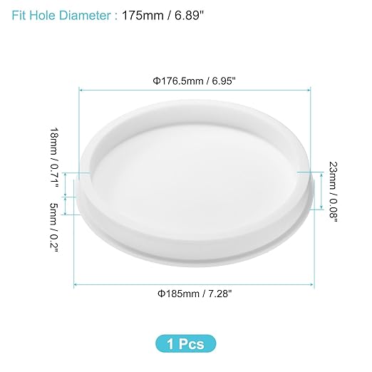 uxcell 1Pcs Silicone Hole Plug, Waterproof Round Rubber Stoppers Bottle Seal Plugs Tube Pipe End Caps for 175mm/6.89" Hole for Bathtub Bottle, White