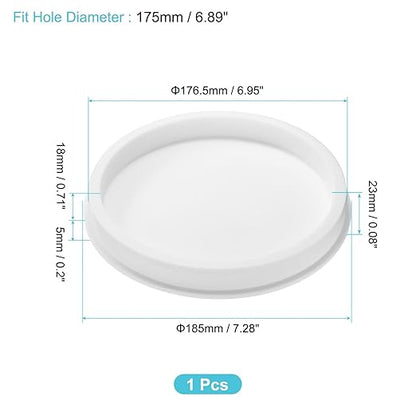 uxcell 1Pcs Silicone Hole Plug, Waterproof Round Rubber Stoppers Bottle Seal Plugs Tube Pipe End Caps for 175mm/6.89" Hole for Bathtub Bottle, White