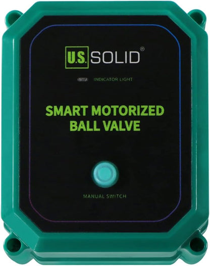 U.S. Solid 3/4" Smart Motorized Ball Valve - Remote App Mobile Control Stainless Steel Electrical Ball Valve with Manual Switch, 5V DC USB Connection