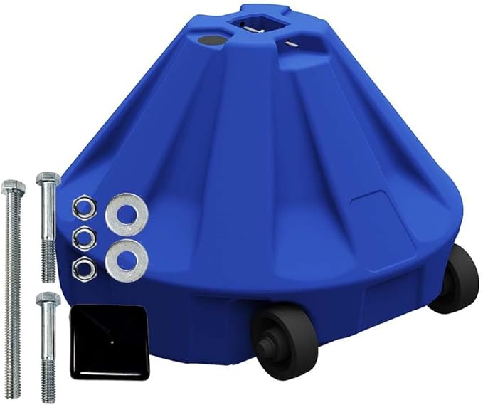 Plasticade Roll-A-Post Portable Signpost Base for 24" x 24" or Smaller Signs, Designed for School, Airport, Parking Lot, Durable Plastic, Wind Resistance, 18" x 12", Blue, Post Not Included