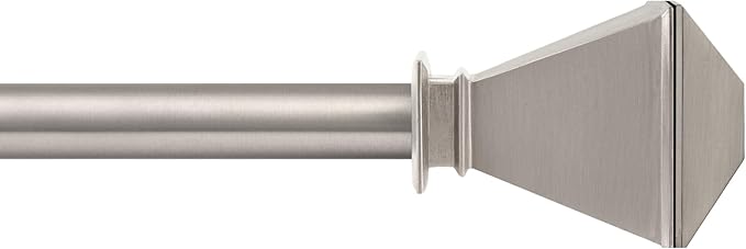 Deco Window Adjustable Curtain Rod for Windows 44 to 120 Inch (Pack of 1) Extendable Heavy Duty 3/4 Inch Iron Drapery Pole with Finials Wall Mounted French Door Curtain Rods (Silver)