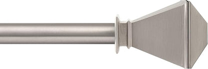 Deco Window Adjustable Curtain Rod for Windows 44 to 120 Inch (Pack of 1) Extendable Heavy Duty 3/4 Inch Iron Drapery Pole with Finials Wall Mounted French Door Curtain Rods (Silver)