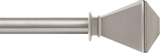 Deco Window Adjustable Curtain Rod for Windows 44 to 120 Inch (Pack of 1) Extendable Heavy Duty 3/4 Inch Iron Drapery Pole with Finials Wall Mounted French Door Curtain Rods (Silver)