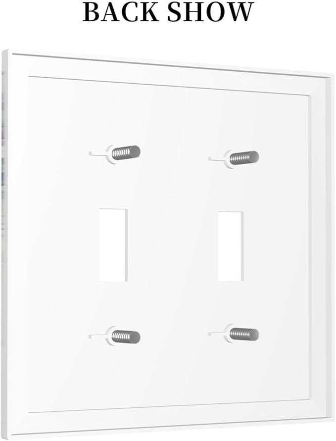 Hazy Leaves Ivy Nature Plants Eucalyptus Leave Decorative Switch Plates 2 Gang Double Toggle Outlet Light Switch Cover Wall Plate Electrical Faceplate for Bedroom Home Decor