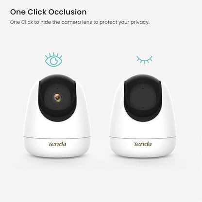 Tenda 2.5K Security Camera Indoor,4 MP Pet/Baby Cameras for Home Security, 2-Way Audio, Human/Pet/Baby Crying Detection, Night Vision, Plug-in WiFi Camera for Inside House (CP7)