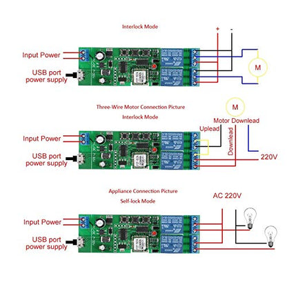 WiFi Wireless Smart Switch Relay Module for Smart Home 5V 5V/12V，Ba Applied to Access Control, Turn on PC, Garage Door (2CH WiFi Inching Relay)
