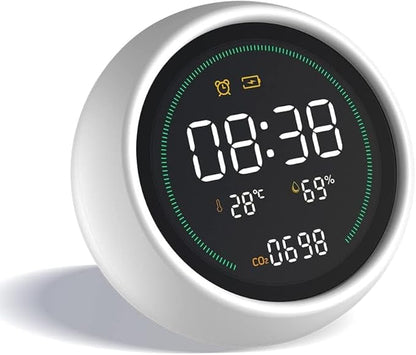 Carbon Dioxide CO2 + PM2.5 Air Quality Monitor, Pollution & Ventilation Meter – Temperature and Humidity Sensor – Measure Indoor Ventilation Levels with CO2 PPM and PM2.5 Micron Dust Levels