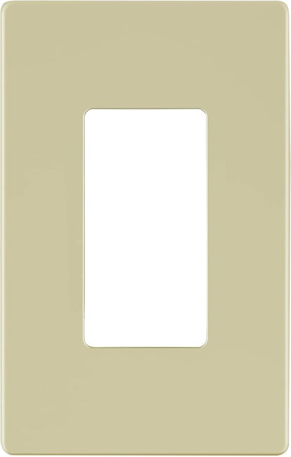 LIDER Matte Finish Decorator Switch Cover, Screwless Wall Plate, Mid-Size 1-Gang 4.88" x 3.11", Unbreakable Polycarbonate Thermoplastic, UL Listed, LSWP-31M-I, Ivory