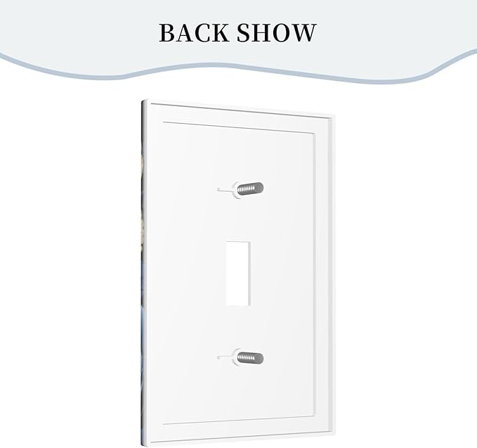 Blue White Flowers Light Switch Covers 1 Gang Single Toggle Wall Plate Decorative Switchcover Electrical Switchplate for Country Living Decor