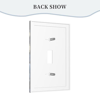 Blue White Flowers Light Switch Covers 1 Gang Single Toggle Wall Plate Decorative Switchcover Electrical Switchplate for Country Living Decor