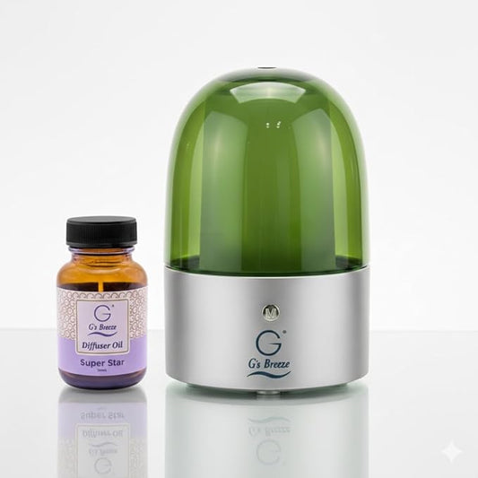 G's Breeze Smart Aroma Diffuser with 60ml Super Star Scent – Bluetooth & Wi-Fi App Control, LED Lighting, Adjustable Intensity, Long-Lasting Fresh Clean Masculine Fragrance for Home or Office