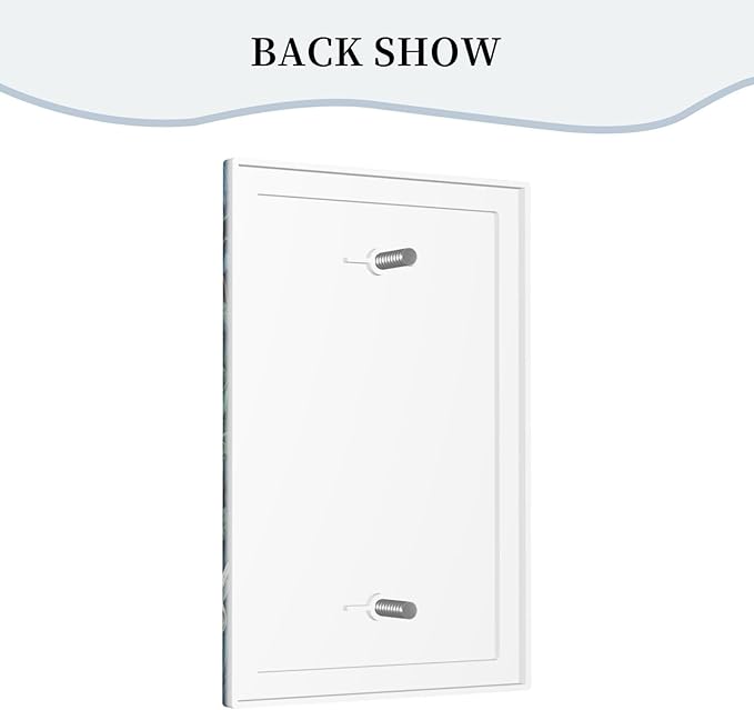 White Flowers Green Leaves Light Switch Covers No Device Wall Plate 1 Gang Decorative Blank Switchplate Electrical Faceplate for Country Living Bedroom Decor