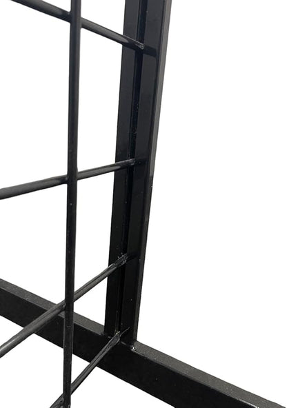 Only Hangers 2' x 6' Grid Wall Panel Floorstanding Display Fixture with Deluxe T-Style Base, Black or White. Three-Pack Combo. (WHITE WITH EZ SLIDE ON LEGS (NO HARDWARE REQUIRED))