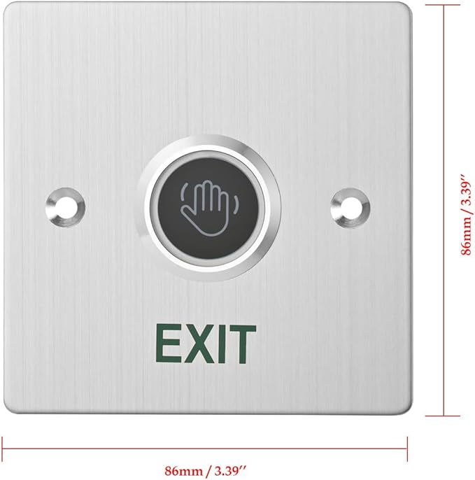 Infrared Sensor Exit Button IR Touchless Door Release 304 Stainless Steel IP67 Waterproof with LED Indicator for Access Control Systems