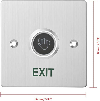 Infrared Sensor Exit Button IR Touchless Door Release 304 Stainless Steel IP67 Waterproof with LED Indicator for Access Control Systems