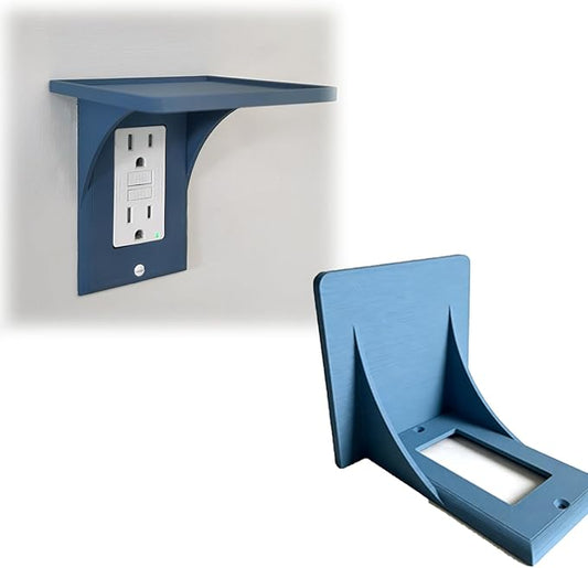 for Decora Outlets Wall Shelf – Space-Saving Storage for Plugs and Small Devices (Blue)
