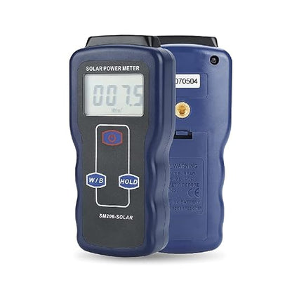 Digital Solar Power Meter, Sun Light Energy Measuring Tester for Testing Car Window Performance, Handheld Portable Sunlight Intensity Meter, W/m2 Meter