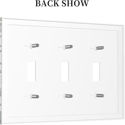 Decorative Switch Plates Sage Plant Red Mushroom Butterfly Wild Flower 3 Gang Wall Plate Triple Toggle Light Switch Cover Faceplate Electrical Wall Panels For Bed Room Kids Room Decor