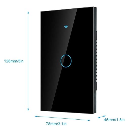 1-Way Smart Switch Wall Light Control Touch (US Black)