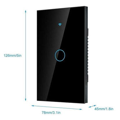 1-Way Smart Switch Wall Light Control Touch (US Black)