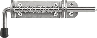 JQK Spring Loaded Sliding Bolt Latch, Heavy Duty 304 Stainless Steel Thickened 4mm Door Lock Barrel Bolt, 8.6 Inch Brushed Finished, HSB500