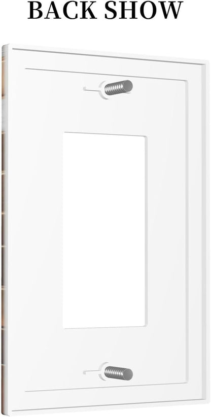 Brown Abstract Luxury Modern Geometric Cubic Marble 1 Gang Single Rocker Decorative Light Switch Covers Electrical Faceplate Switch Plates for Bathroom Kitchen Home