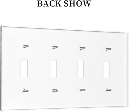 Light Switch Cover Plate Black And White Dandelion Art Vintage Wood Grain 4 Gang Quad Toggle Wall Plate Electrical Outlet Cover Decorative Switch Plate Covers for Farmhouse Cabin Decor