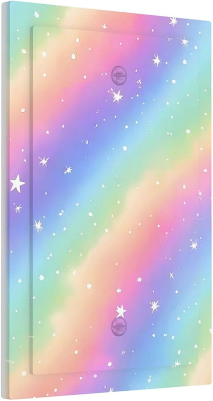 Decorative Light Switch Cover Plate Pink Blue Purple Iridescent Rainbow 1 Gang No Device Single Blank Outlet Covers Wall Plates for Electrical Outlets Faceplate for Girlroom Home Decor