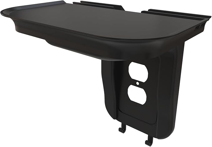 suptek Large Wall Outlet Shelf,Home Wall Shelf Organizer for Outlets,Perfect for Bathroom Kitchen,Bedrooms,Ideal for Cell Phone Speaker up to 20lbs,with Cable Management and Detachable Hooks (S3XLB)