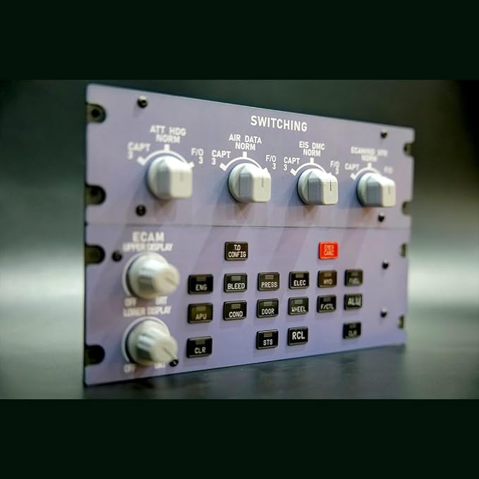 Rowsfire A109 V3.0 Landing Gear Indicator Integrated Panel, A32X/A31X/A350 ATT-ADIRS-EIS XECAM Home-Cockpit Flight Simulator Display for MSFS 2020/2024 - Compatible with FBW Ini