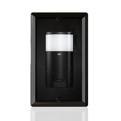ECOELER Black Motion Sensor Light Switch, PIR Motion Detection Wall Switch with Adjustable Sensitivity, OCC/VAC Selectable, Neutral Wire Required, Single Pole Occupancy Sensor for Home Improvement