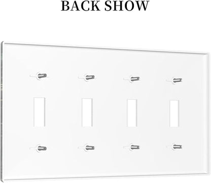 Light Switch Cover Plate Green/Gold Modern Abstract Luxury Marble Quad Toggle Wall Plates Decorative Switch Plates 4 Gang Outlet Covers Electrical Panel Cover Faceplate for Home Decor 4.5 X 8 IN