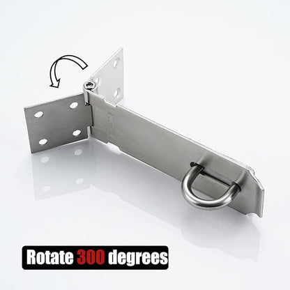 JQK Door Hasp Latch Lock, 5 Inch Stainless Steel Safety Packlock Clasp, Brushed Finish 4 Pack, DL130-BN-P4
