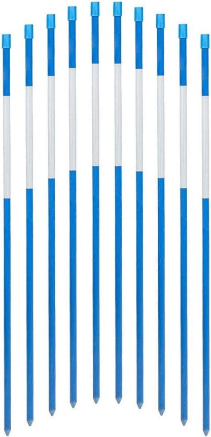 FiberMarker Driveway Markers 48-Inch Blue 20-Pack 1/4-Inch Dia Solid Driveway Poles for Easy Visibility at Night