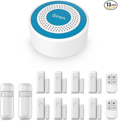 PGST Alarm System for Home Security,2025 Wireless Security Systems for House with Instant App Alerts,13Pcs with Door/Motion Sensors,Remote,Compatible with Alexa for Villa,Apartment,Kids Safety,Office