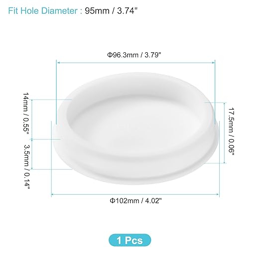 uxcell 1Pcs Silicone Hole Plug, Waterproof Round Rubber Stoppers Bottle Seal Plugs Tube Pipe End Caps for 95mm/3.74" Hole for Bathtub Bottle, White