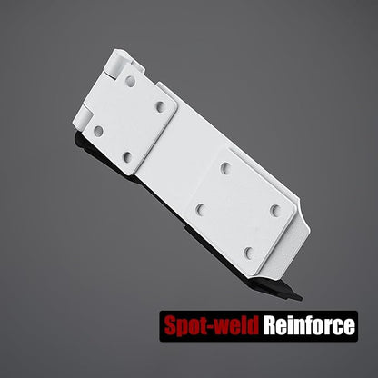 JQK Door Hasp Latch Lock, 5 Inch 304 Stainless Steel Safety Packlock Clasp Thickness 1.9 mm, Matte White, DL130-WH