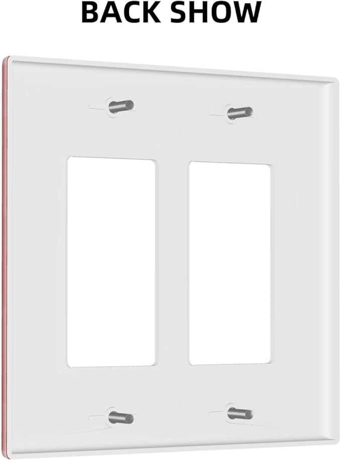 Decorative Outlet Covers Artistic Red Fire Alarm Motifs 2 Gang Wall Plate Double Rocker Two Switch Wall Cover Plate Light Switch Cover Plate Faceplate for Country Bedroom Home Decor