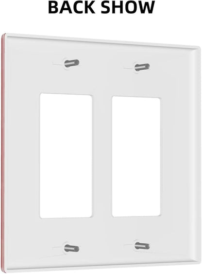 Decorative Outlet Covers Artistic Red Fire Alarm Motifs 2 Gang Wall Plate Double Rocker Two Switch Wall Cover Plate Light Switch Cover Plate Faceplate for Country Bedroom Home Decor