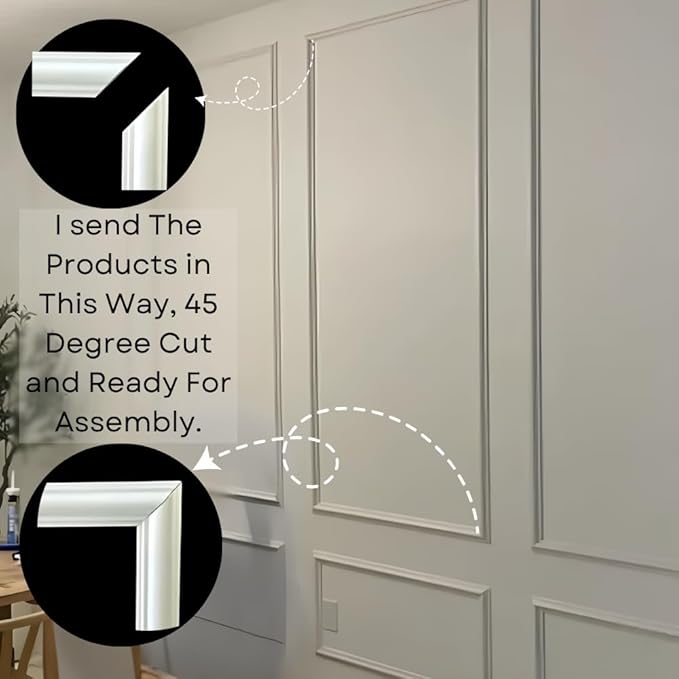 Peel and Stick Wall Molding Kit – Pre Cut Wainscoting Panels, DIY Molding Trim for Walls, Easy Install Accent Wall Kit, Peel and Stick Wainscoting Panels, Wainscoting Panels