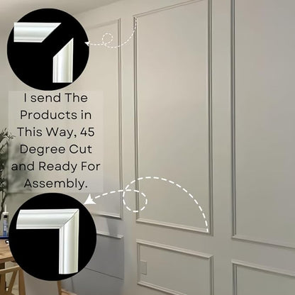 Peel and Stick Wall Molding Kit – Pre Cut Wainscoting Panels, DIY Molding Trim for Walls, Easy Install Accent Wall Kit, Peel and Stick Wainscoting Panels, Wainscoting Panels