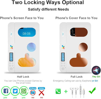 ySky Portable Phone Lock Box with Timer for iPhone and Android Phones, Self-Control Timed Phone Jail Locker to Help Kids,Students, Adults Focus Back, Unplug from Phones Boost Your Mental Wellness