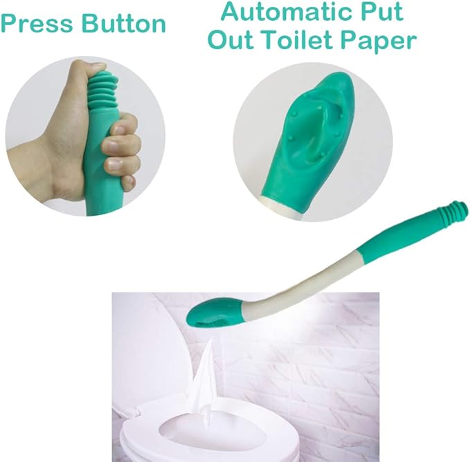 Toilet Aid Wiper Self Assist Bathroom Bottom Butt Wipe Helper Wand Long Reach Comfort Wipe Tool Paper Tissue for Pregnant After Surgery Seniors Arm Handicap Bariatric
