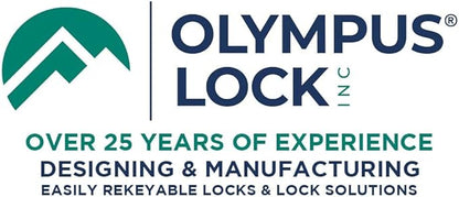 Olympus Lock 100DR Deadbolt Lock | 7/8” Chrome Key US26D | NATL KD Easily Rekeyable Cabinet Door Lock, Keyed Different | Grade 1 Door Locks with Keys | Deadbolt Cabinet Locks | Cabinet Lock for Doors