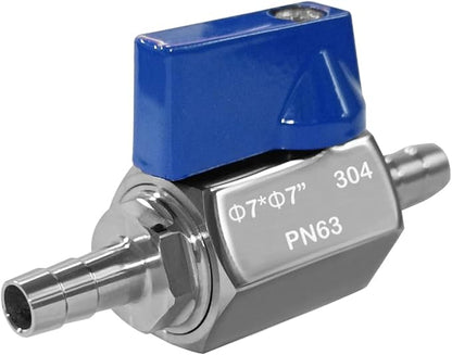 Beduan 1/4” Hose ID Barb Ball Valve 304 Stainless Steel Mini Shut Off Valve for Water Gas Fuel Drip Irrigation and Aquariums
