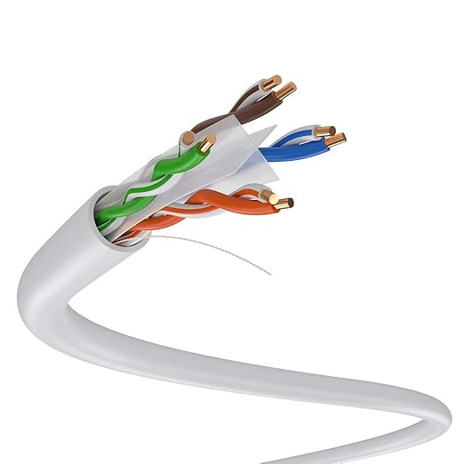 Dripstone Cat6 Direct Burial Ethernet Cable – 23AWG Solid UTP, Waterproof HDPE Insulated, Polyethylene (PE) Jacket for Indoor/Outdoor Installations (White - 1000 FT)