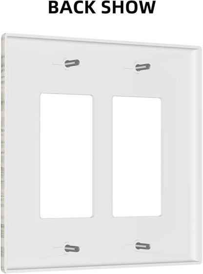 Decorative Outlet Covers Morris Green Willow Leaf Olive Leaves 2 Gang Wall Plate Double Rocker Two Switch Wall Cover Plate Light Switch Cover Plate Faceplate for Country Bedroom Decor