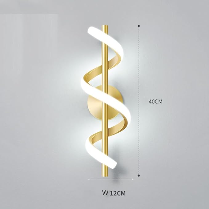 Modern LED Spiral Wall Sconce Minimalist Dimmable Sconce Lighting Fixture Tri-Color Dimmable Wall Lamps for Bedroom Living Room Hallway Decor