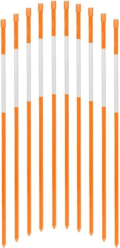 FiberMarker 48-Inch Reflective Driveway Markers, 5/16-Inch Dia Solid Snow Poles, Orange 25-Pack Reflective Snow Markers